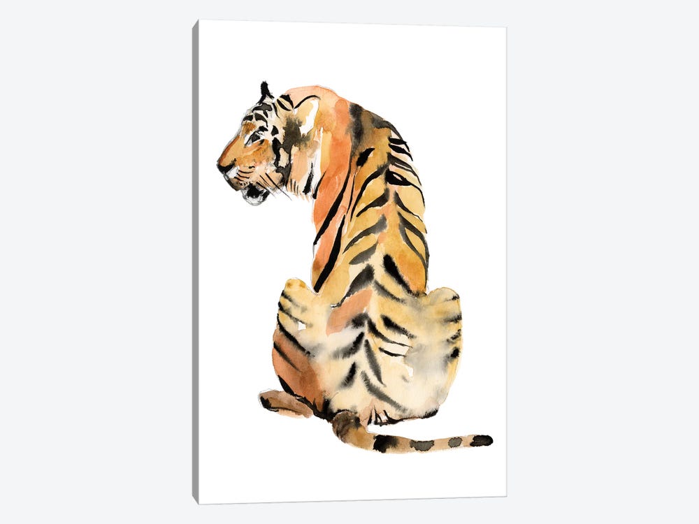 Sitting Tiger II by Jennifer Goldberger 1-piece Canvas Art