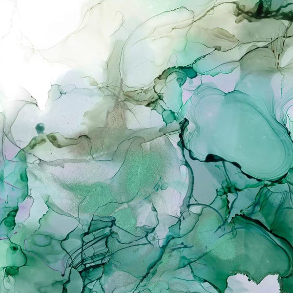 Alcohol Ink: Emerald Cavern I by Jennifer Goldberger