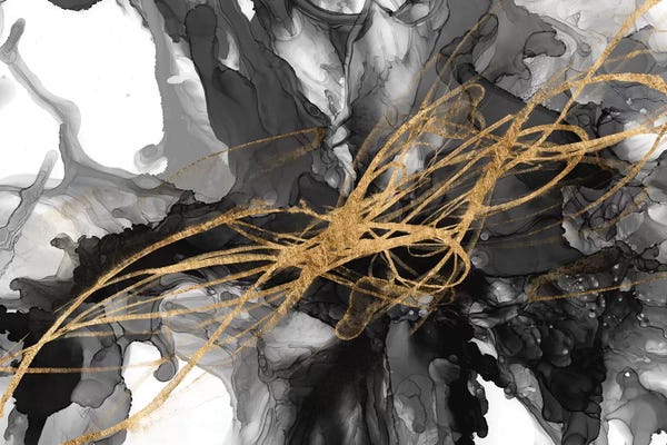 Black & White & Gold: Golden Vortex I by Jennifer Goldberger