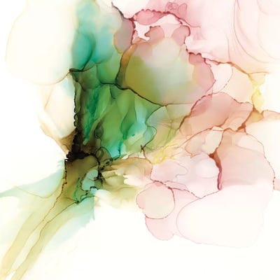 Pink & Turquoise Bloom I by Jennifer Goldberger framed wall art