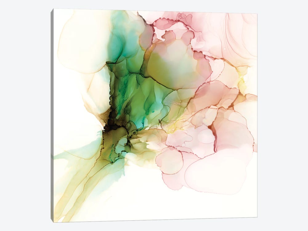 Pink & Turquoise Bloom I by Jennifer Goldberger 1-piece Art Print