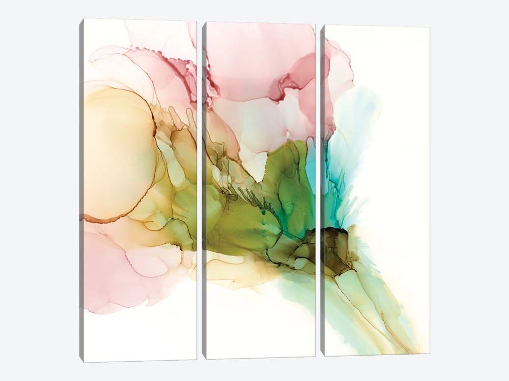Pink & Turquoise Bloom II 3-piece Canvas Artwork