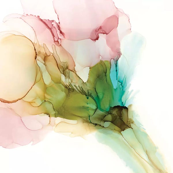 Alcohol Ink: Pink & Turquoise Bloom II by Jennifer Goldberger