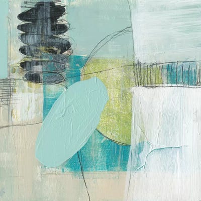 Seafoam Orbs II by Jennifer Goldberger framed canvas print