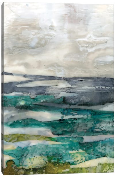 Crackled Marshland I Canvas Art Print - Green with Envy