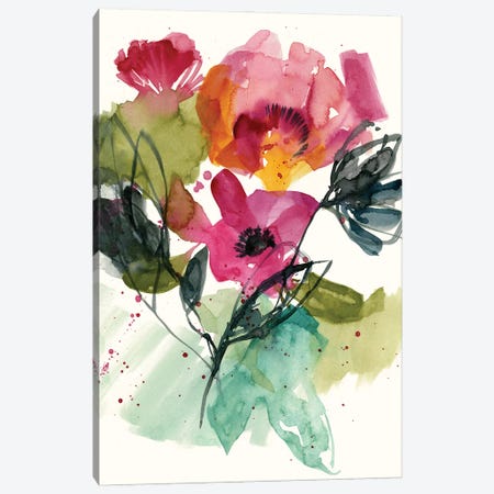Flower Party II Canvas Print #JGO1182} by Jennifer Goldberger Canvas Artwork