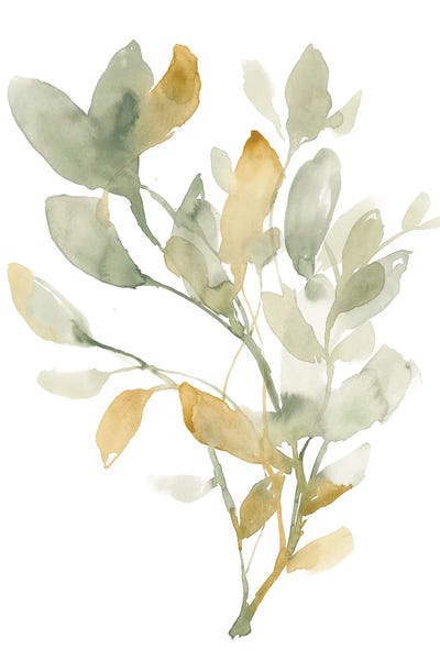 Modern Farmhouse Décor: Sage & Sienna Leaves I by Jennifer Goldberger