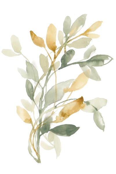 Modern Farmhouse Décor: Sage & Sienna Leaves II by Jennifer Goldberger
