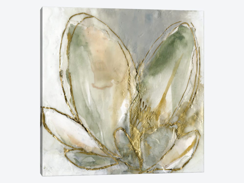 Blooming Gold I by Jennifer Goldberger 1-piece Canvas Print