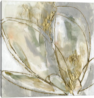 Blooming Gold II Canvas Art Print - Gold Abstract Art