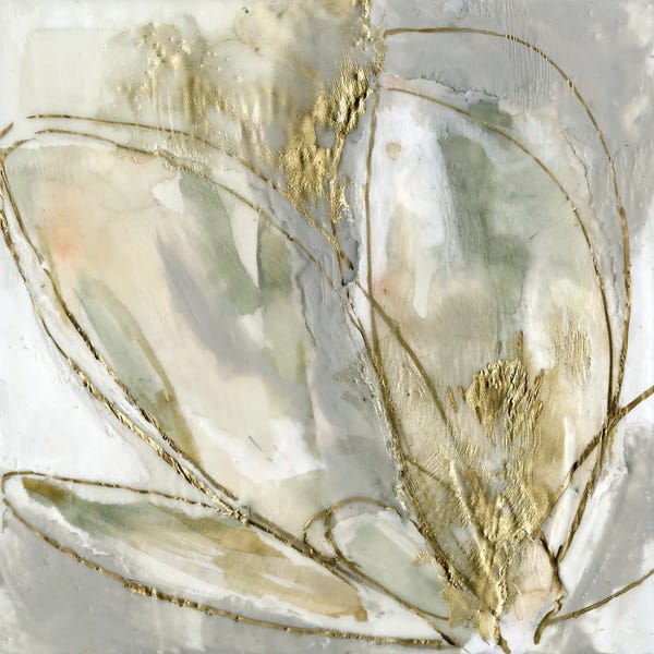 Large Floral & Botanical Art - Canvas Prints: Blooming Gold II by Jennifer Goldberger