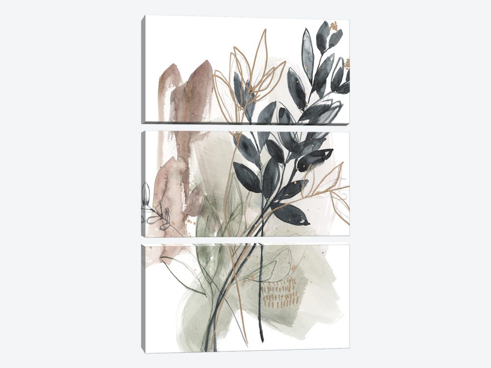 Bundled Leaves I by Jennifer Goldberger 3-piece Canvas Art Print