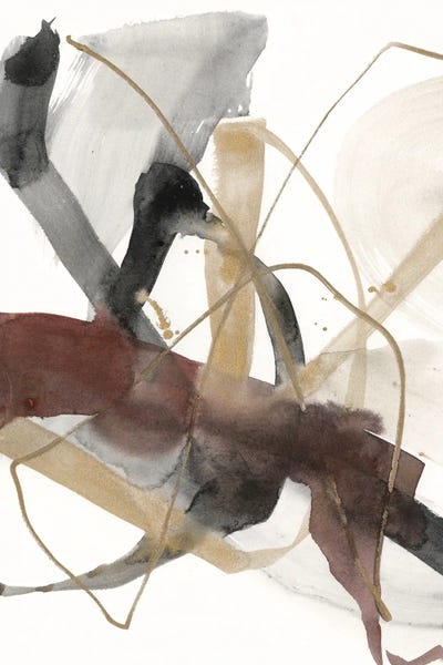 Large Modern Art - Canvas Prints: Burgundy Interjection I by Jennifer Goldberger