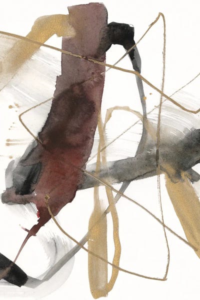 Burgundy Interjection II by Jennifer Goldberger framed canvas print