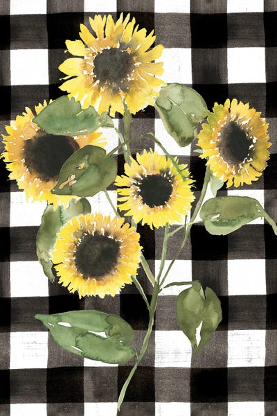 Gingham: Buffalo Check Sunflower II by Jennifer Goldberger