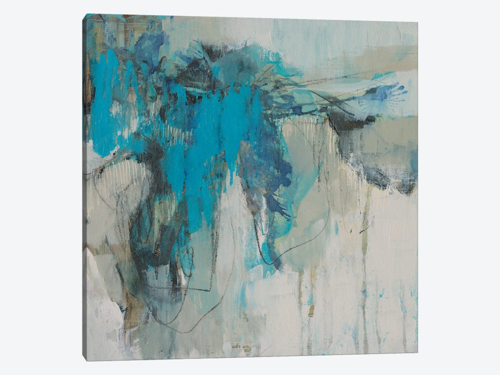 Painterly Teal II by Jennifer Goldberger 1-piece Canvas Print