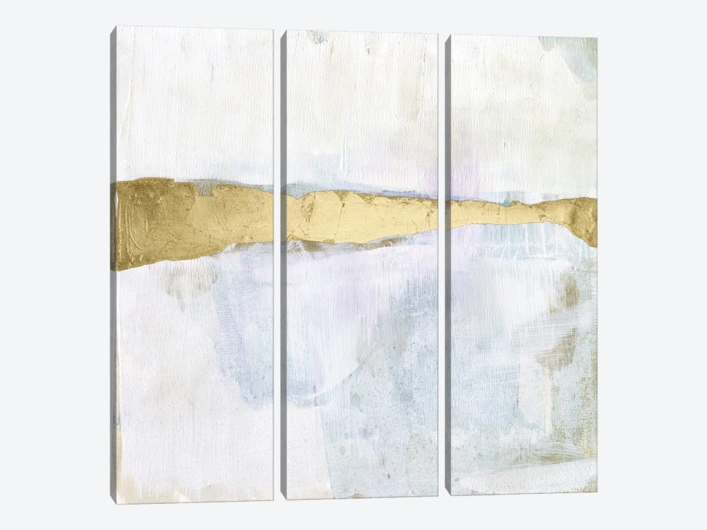 Gold Ribbon Horizon I by Jennifer Goldberger 3-piece Canvas Art Print