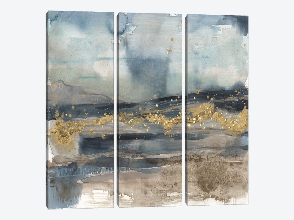 Golden Light On The Horizon I by Jennifer Goldberger 3-piece Canvas Art