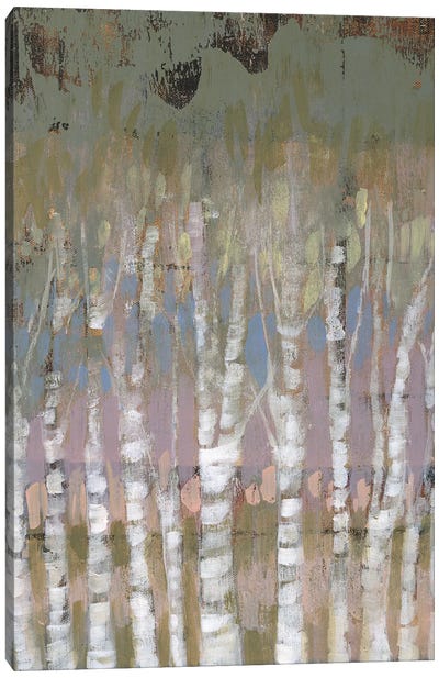 Pastel Birchline I Canvas Art Print - Birch Tree Art