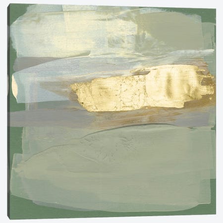Sage & Gold Swipe II Canvas Print #JGO1394} by Jennifer Goldberger Canvas Art