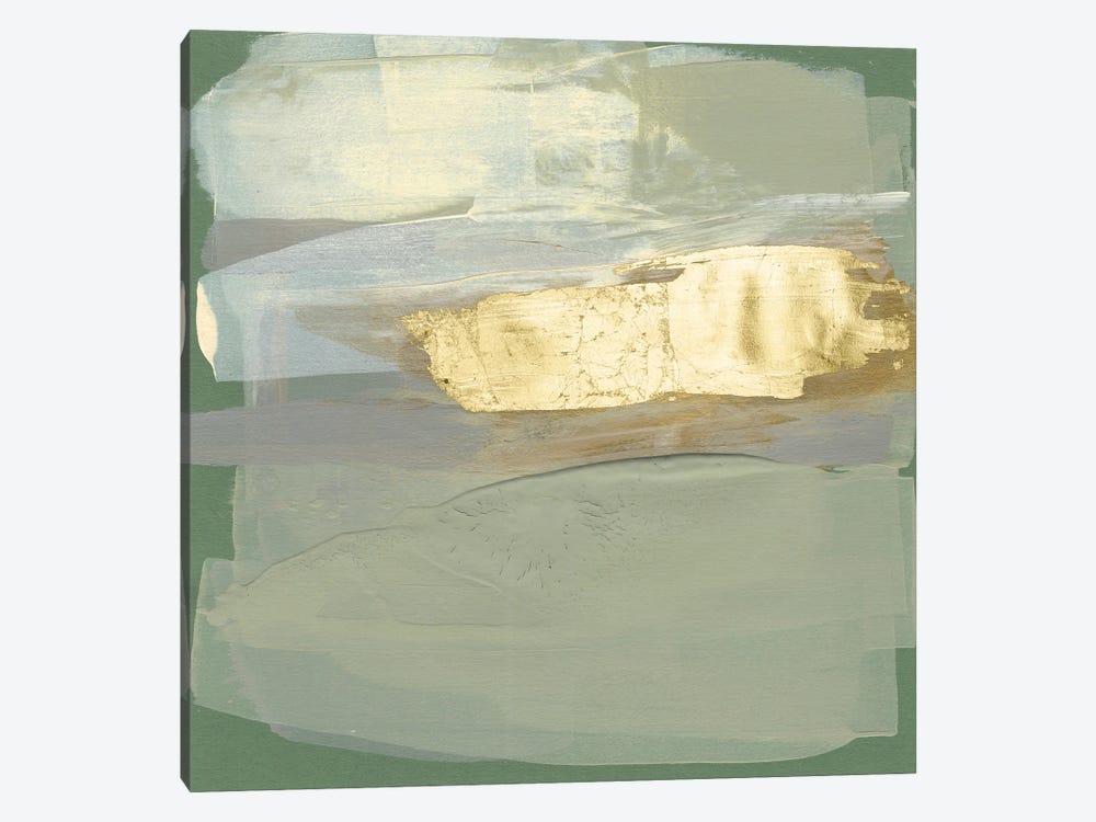 Sage & Gold Swipe II by Jennifer Goldberger 1-piece Canvas Art