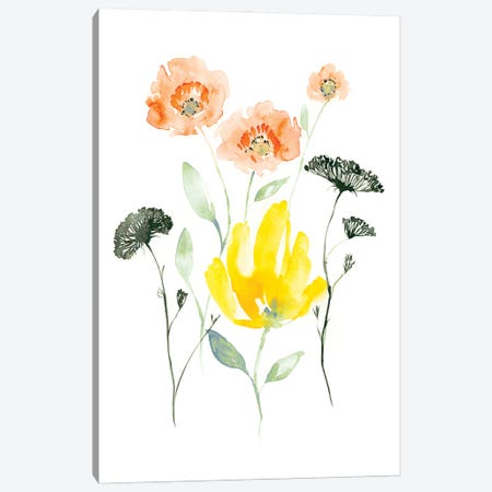 Bright Wildflowers I Canvas Print #JGO1419} by Jennifer Goldberger Canvas Art