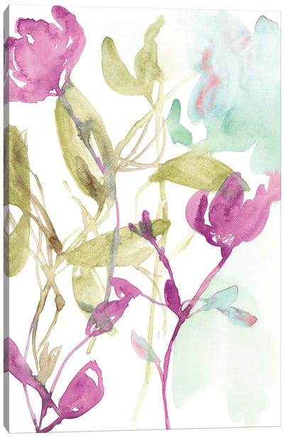 Fuchsia & Olive Bouquet I Canvas Art Print - Jennifer Goldberger