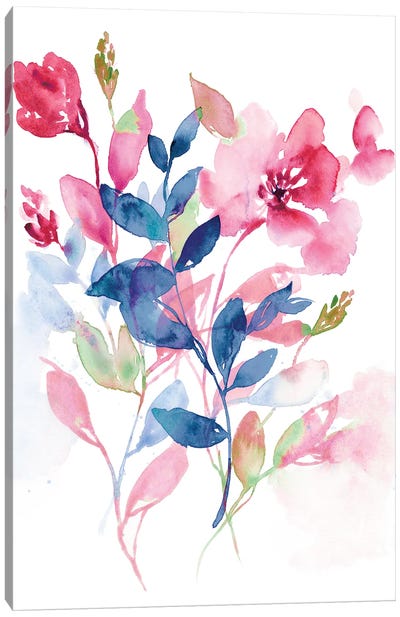 Jeweled Flowers II Canvas Art Print - Jennifer Goldberger