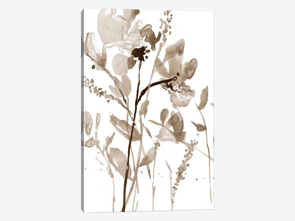 Neutral Floral Overlay II by Jennifer Goldberger 1-piece Canvas Art