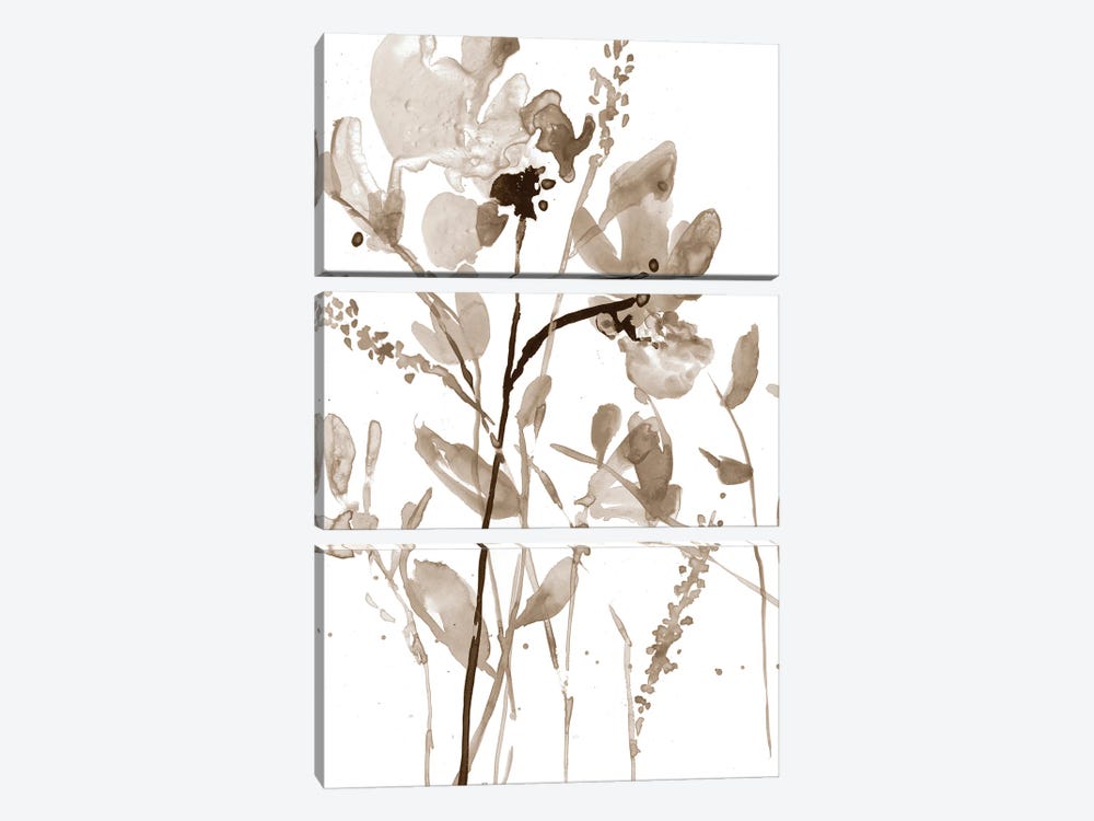 Neutral Floral Overlay II by Jennifer Goldberger 3-piece Canvas Art