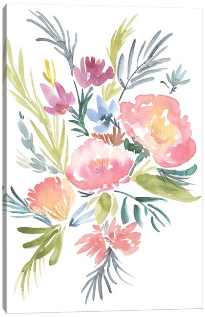 Pastel Floral Bouquet II Canvas Art Print - Jennifer Goldberger