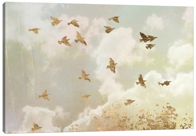 Golden Flight II Canvas Art Print - Shabby Chic Décor