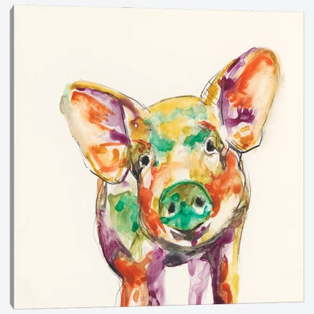 Hi-Fi Farm Animals IV Canvas Print #JGO175} by Jennifer Goldberger Canvas Wall Art
