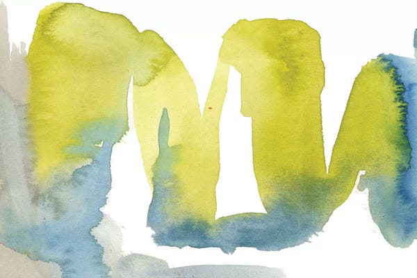 Abstract Bathroom: Indigo & Citron II by Jennifer Goldberger