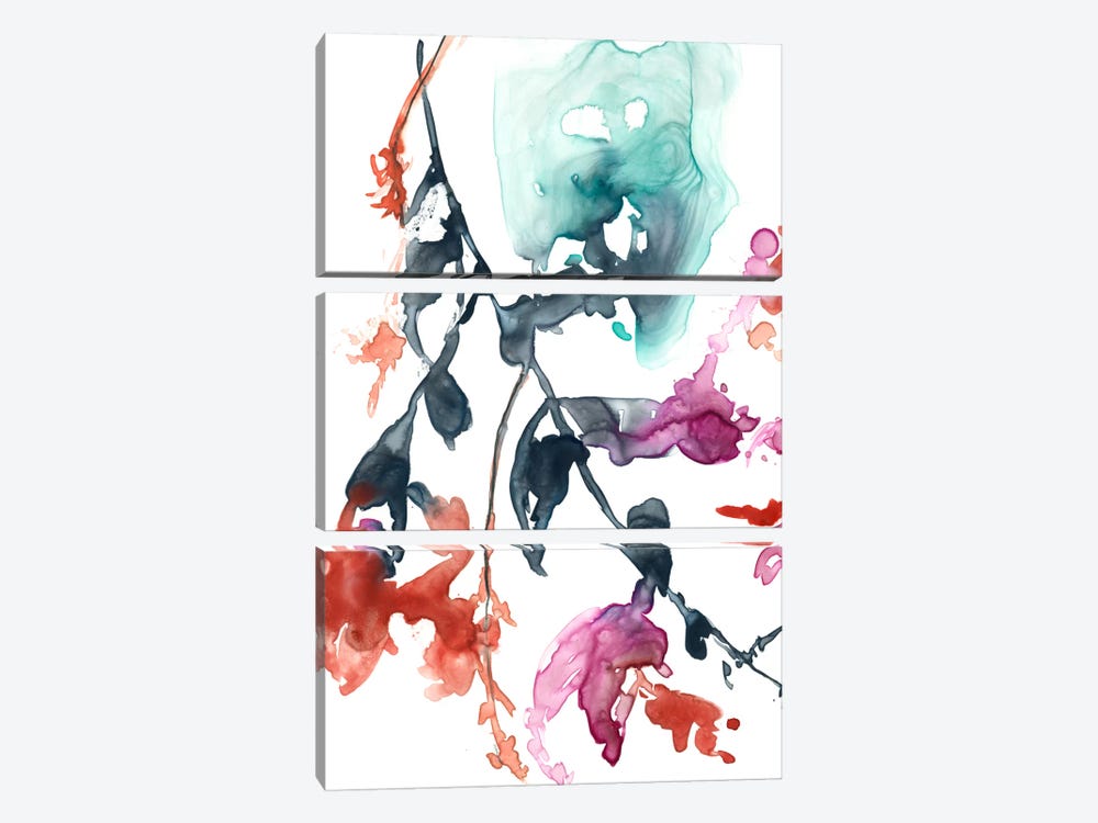 Hanging Fuchsia I by Jennifer Goldberger 3-piece Canvas Art Print