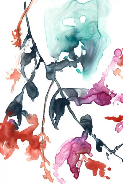 Abstract Watercolors: Hanging Fuchsia I by Jennifer Goldberger