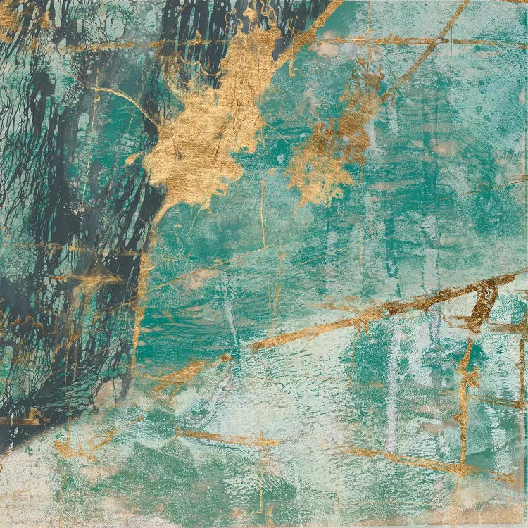 Teal Lace I by Jennifer Goldberger wall art