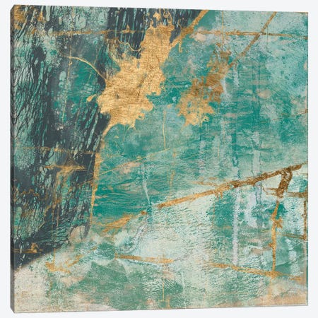 Teal Lace I Canvas Print #JGO277} by Jennifer Goldberger Canvas Art Print