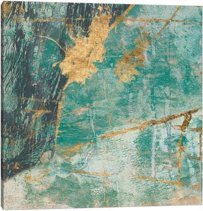 Teal Lace I Canvas Art Print - Jennifer Goldberger