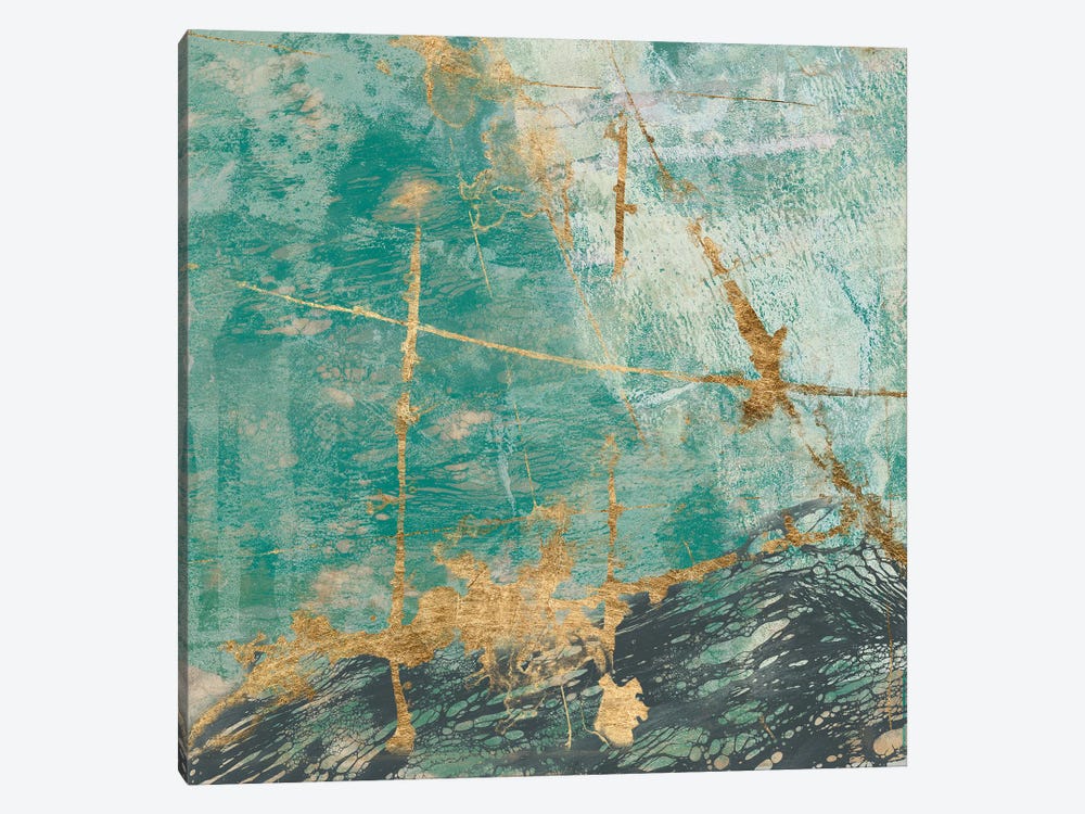 Teal Lace II by Jennifer Goldberger 1-piece Canvas Artwork