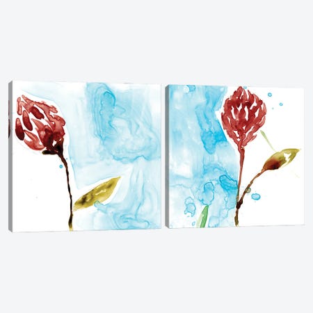 Tropical Display Diptych Canvas Print Set #JGO2HSET009} by Jennifer Goldberger Art Print