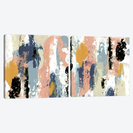 Blueberry Swatches Diptych Canvas Print Set #JGO2HSET011} by Jennifer Goldberger Canvas Artwork