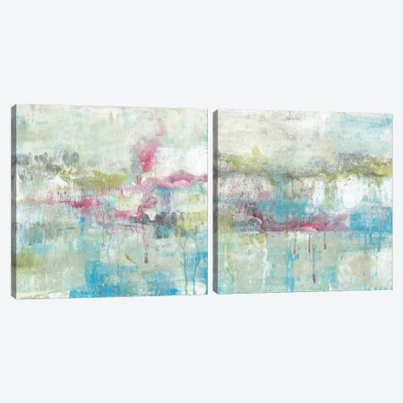 Fresh Abstract Diptych Canvas Print Set #JGO2HSET019} by Jennifer Goldberger Canvas Artwork