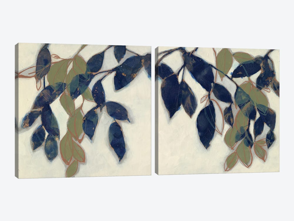 Entwined Leaves Diptych by Jennifer Goldberger 2-piece Art Print