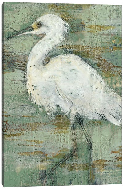 Textured Heron I Canvas Art Print - Heron Art