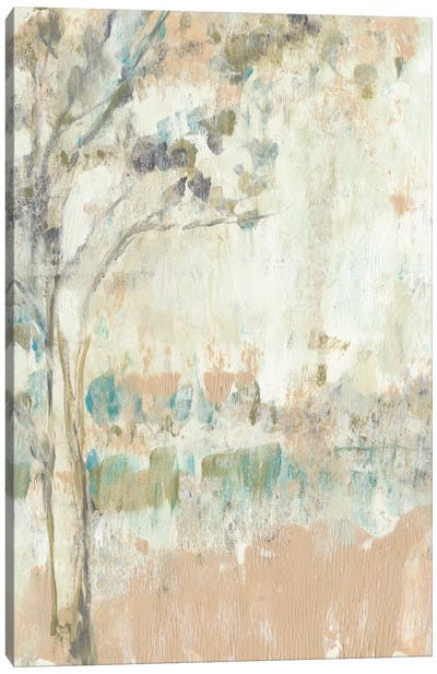 Ethereal Tree I Canvas Art Print - Gray & Pink Art