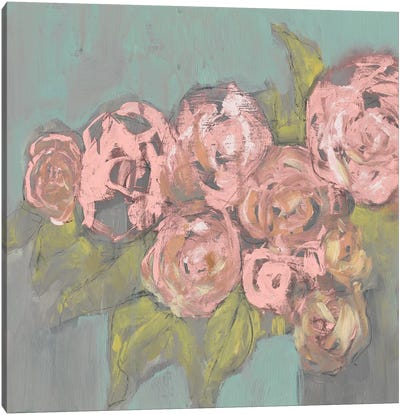 Blush Pink Flowers I Canvas Art Print - Jennifer Goldberger