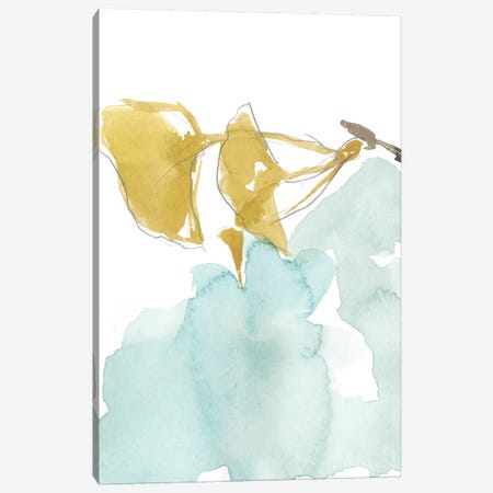 Ginkgo On Dusty Teal I Canvas Print #JGO384} by Jennifer Goldberger Art Print