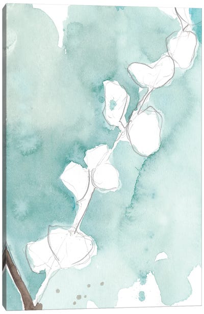 Ginkgo On Dusty Teal V Canvas Art Print
