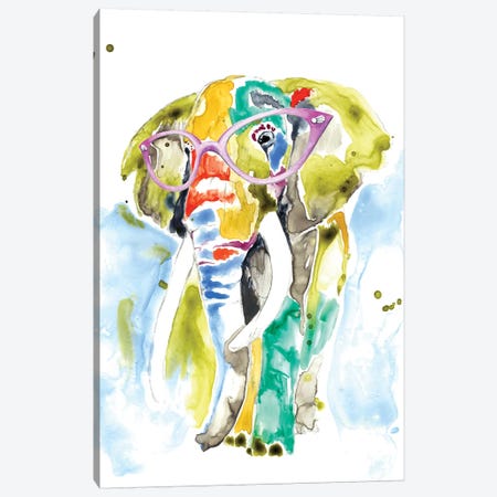 Smarty-Pants Elephant Canvas Print #JGO437} by Jennifer Goldberger Canvas Art Print